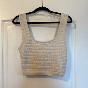 H&M Tan Ribbed Crop Tank Top